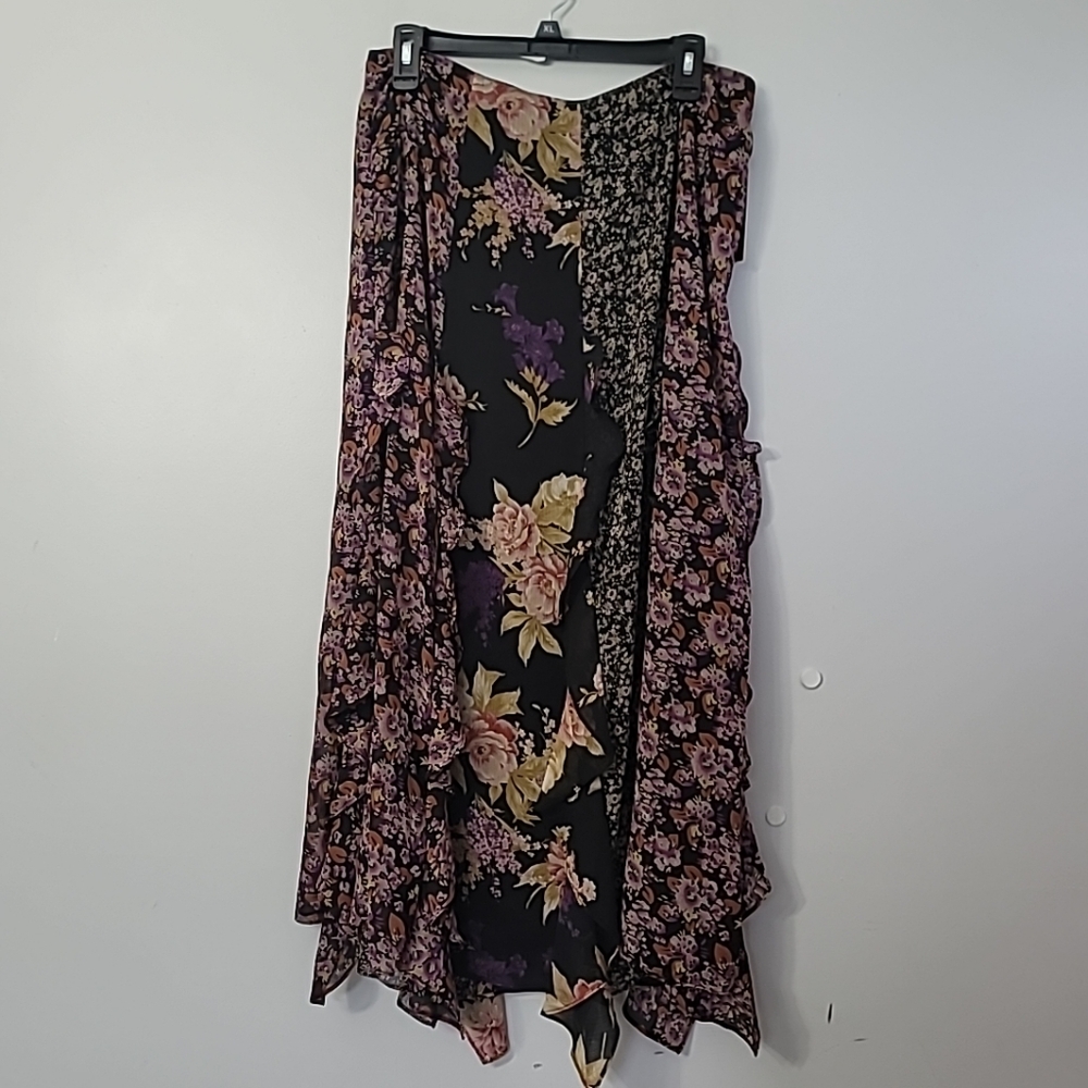 Lauren Ralph Lauren Mixed-Floral Ruffle-Trim Georgette Skirt - Picture 7 of 11